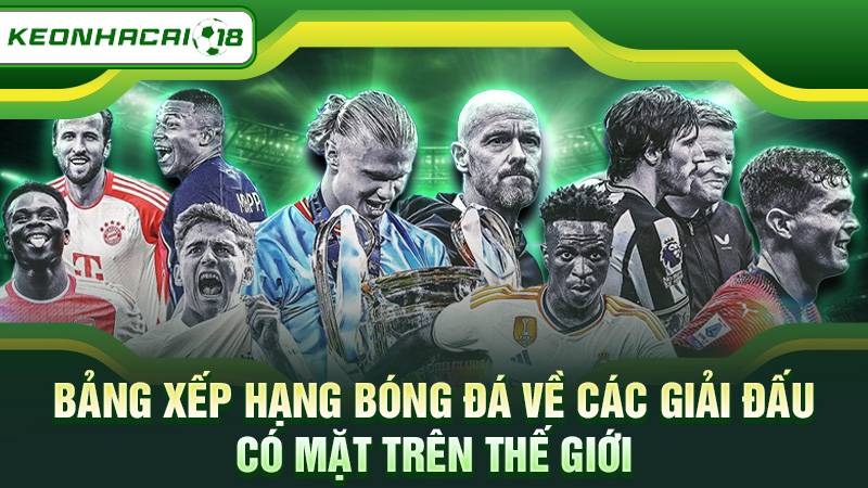 Bảng xếp hạng bóng đá về các giải đấu có mặt trên thế giới